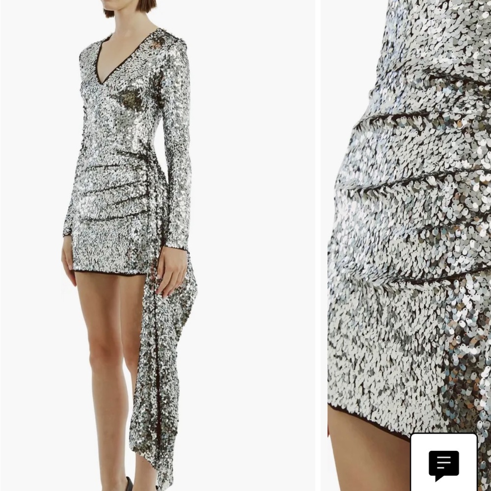 Silver Sequin Mini Dress